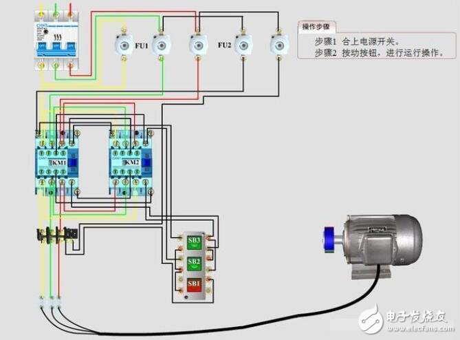 控制电机正反转的接线方法