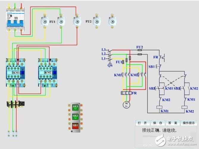 控制电机正反转的接线方法