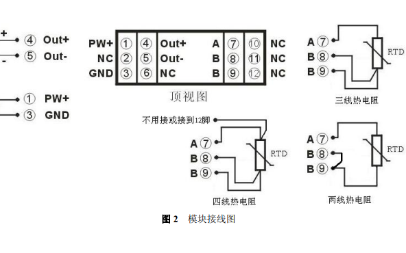 pt100转4-20ma热电阻温度信号隔离变送器din导轨安装式的资料说明