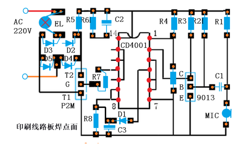 声光控开关电路及线路板图