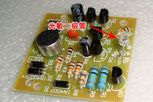聲光開關電路板元器件組成，聲光控開關套件焊接教程