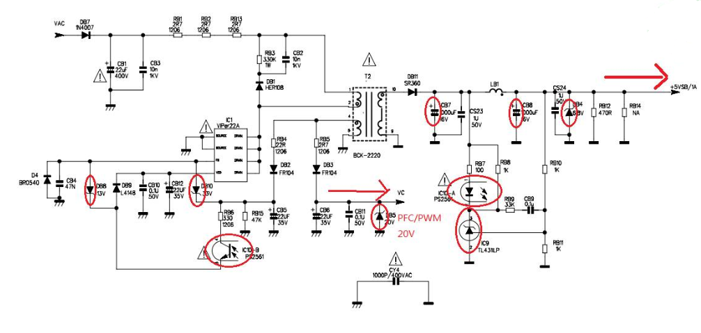 液晶彩電電源板常見維修方法