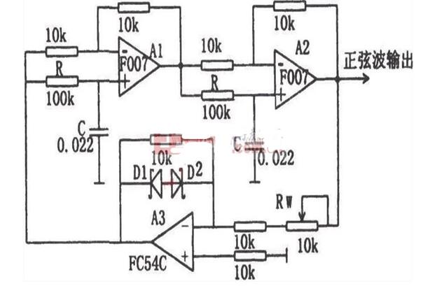 　　有源相移振荡器（F007）电路