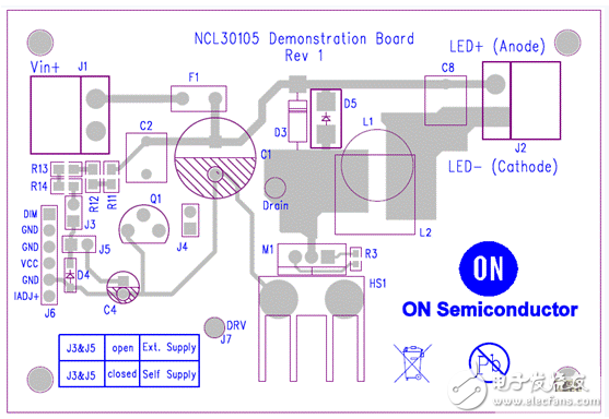 On Semi公司推出了LED驅動器評估板NCL30051電路解決方案