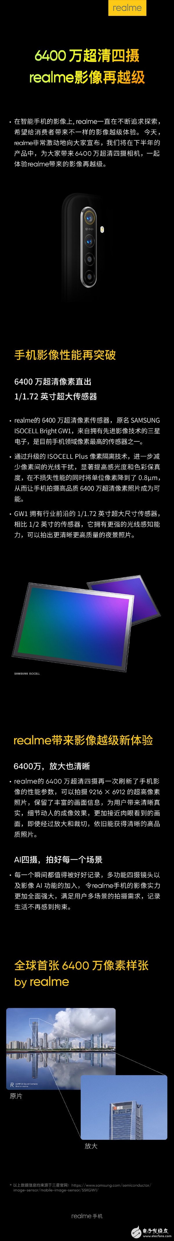 realme手机的6400万超清四摄再次刷新了手机影像的性能参数