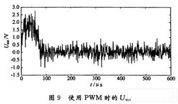 　　自動增益控制電路在通信系統領域有著非常廣泛的應用，主要用于各種接收芯片的中頻級和射頻級，實現壓縮動態范圍，抑制干擾脈沖和抗快衰落等作用。然而傳統的基于脈沖寬度調制波形輸出的AGC電路在環路穩定性上較差，收斂速度慢，外圍所需的元器件也較多，因而體積較大，這些極大地制約了AGC電路的性能。因此嘗試采用基于脈沖密度調制技術的AGC電路，以克服基于PWM技術的AGC電路的種種性能瓶頸。  　　1 、AGC電路概述  　　在各種通信系統中，受發射功率大小，收發距離遠近，信號在傳輸媒介中會出現明顯的衰落等因素的影響，作用在接收機輸入端的信號強度有很大的變化和起伏。然而信道解調部分只能處理幅度變化不大的信號，信號過強、過弱或忽大忽小，都會使解調失敗。所以必須要有一個AGc電路，使接收機的輸入端能處理幅度變化很大的信號，而解調部分能收到一個平穩適中的信號，以進行信道解調。AGC電路可以使振幅變化范圍非常大的輸入信號，輸出時振幅變化范圍非常小，從而保證輸入到ADC的信號位于ADC最佳的工作范圍，AGC電路的功能框圖如圖1所示。  　　  　　圖1中的A／D轉換器將輸入進來的模擬信號采樣量化為數字量后，經過信號平均電平檢測器算出平均電平，該平均電平與預先設定的參考電平值V，相比較，得到平均電平誤差，將該誤差送入IIR濾波器進行平滑累加后得到與所期望的AGC增益相對應的數字量（AGC控制字），最后通過D／A轉換器送入可變增益放大器（VGA）。  　　在上述這些模塊中，D／A模塊有多種方案可選。由于該模塊涉及到制造工藝和系統的外圍電路，而且D／A轉換器必須占用一定空間及消耗一定量的功率，因此D／A轉換器方案的選取，將對AGC甚至整個系統的性能和成本產生很大的影響。  　　D／A轉換器一般有下面三種方案可選：  　　（1）直接使用專用的D／A轉換芯片。這種方案轉換速度快，但成本太高，一般不予采用。  　　（2）脈沖寬度調制器（PWM）+RC濾波器的方案。該方案成本低廉，但是D／A轉換速度慢，AGC電路達到收斂的時間長，嚴重時會產生振蕩。該方案在對AGC環路穩定性和收斂速度要求不高的通信系統中經常被使用。  　　（3）脈沖密度調制（PDM）+RC濾波器的方案。該方案可以克服PWM波的諸多缺點，但成本較高，適用于對控制要求較高的系統。  　　2 、PDM與PWM的原理及比較  　　2.1 PWM理論及其特點  　　PWM是一種通過改變高低電平的比值來得到不同輸出電壓的調制方式。該調制輸出周期為T，占空比為N／M（N，M必須是整數）的方波。  　　如圖2所示，電容C上的電壓就是PWM的輸出電壓Uout，在RC值足夠大時，Uout=Uin·（N／M）。PWM的精度與M有著很大的關系。當M=2時，只有0，1／2和2／2三種電壓輸出；而到M=256時，就有0，1／256，2／256，3／256，…，256／256一共257種電壓輸出。M的大小取決于VGA的精度。一般來說，VGA能達到10位以上的精度，就是說M的取值要在1 024以上。隨著M的增大，RC的值也將相應增加，否則Uout就會呈現出明顯的鋸齒狀波形，使增益波動，惡化解調性能。但是如果讓RC增大，在增加元器件成本的同時，還會使Uout對IIR濾波器產生的數字量變化響應變慢，延長AGC收斂時間，甚至造成AGC的振蕩，這在AGC電路的設計中是嚴格禁止的。  　　  　　2.2 PDM原理  　　PWM的周期T是固定的，改變的是高低電平的占空比；而PDM的脈沖寬度（高電平寬度）是固定的，改變的是脈沖的密集程度，脈沖密集，Uout就越高；脈沖稀疏，則Uout就越低。圖3給出電壓為5／16時的PDM與PWM波形。  　　  　　可見，PDM相當于在時域上被打散的PWM。由于PDM的高低電平分布較為均勻，因此在R，C值較小的系統里，也可以濾除高頻交流分量，從而克服PWM的缺點。  　　2.3 PDM的實現  　　假設PDM的脈沖周期為△T，將時鐘信號送入N位計數器，實現0，1，…，2N-1的計數。在計數的單個脈沖周期△T里，將計數結果各個位上的邏輯值經過一系列邏輯操作，實現N位比較基準脈沖信號，分別為B0，B1，B2，…，B（N-1）。在每一個△T里，都只有一個位上有邏輯“1”，其他位上均為邏輯“0”。同時將輸出的N位數據與該比較基準脈沖信號B0，B1，B2，…，B（N-1）進行逐位與操作，再將各個位上的結果相或，便得到△T內的調制結果。  　　對于N位的信號，周期為T=2N×△T。對于8位數字信號，PDM調制結果為：  　　PDMout=B7&D7+B6&D6+B5&D5+B4&D4+B3＆D3+B2＆D2+B1＆D1+B0&D0  　　其中，B0～B7為比較基準脈沖信號的低位到高位，而D0～D7為數字信號的低位到高位。  　　如圖4所示，就是8位的PDM比較基準脈沖信號。其中，B7～B0的波形分別對應10000000B，01000000B，00100000B，…，00000001B的PDM調制方波。  　　  　　例如，對十六進制數2CH進行PDM調制。2CH對應的二進制數為“00101100”。其中，B5，B3，B2為“1”，其他各位均為“0”，經過逐位邏輯操作得：  　　PDMout=B7&0+B6&0+B5&1+B4&0+B3&1+B2＆1+B1&0+B0＆0=B5+B3+B2  　　經過一個周期的調制，使得到圖5所示的PDM調制信號。這樣8位的數字信號就轉化為1位的脈沖信號。  　　  　　在實際工程應用中，通常在系統中使用一個∑-△調制器來產生PDM波形。∑-△調制器的結構如圖6所示。  　　  　　寄存器輸出的比特流中高電平的密度代表了輸入信號的幅度。如果圖6中虛線左側部分是模擬電路，輸入的是模擬信號，那么單位時間內輸出比特流中1的個數就反映了輸入模擬信號的幅度，實現A／D轉換功能。如果虛線左側部分是數字電路，輸人的是若干比特寬的數字量，那么對輸出的比特流進行低通濾波后，就得到了相應的電壓，實現的是D／A轉換功能。本AGC電路中使用的是∑-△調制器的D／A功能，并且輸入范圍為0～1 023，可實現足夠精確的D／A轉換。  　　3 、PDM與PWM的仿真比較  　　3.1 PDM與PWM收斂時間仿真比較  　　圖7是用Matlab對PDM和PWM進行的仿真對比。其中，電路參數：VGA增益為15 dB／V，R=100 Ω，C=0.1μF，AGC工作時鐘為10 MHz。  　　  　　從圖7中可以看出，在相同的R，C條件下，使用PDM調制的AGC電路，在收斂時間上小于使用PWM調制的AGC電路。  　　  　　3.2 PDM與PWM環路穩定性仿真比較  　　從圖8和圖9中可以看出，在相同的R，C條件下，使用PDM調制的AGC電路，Uout的抖動小于使用PWM調制的AGC電路，環路穩定性明顯較好。  　　  　　4、結 語  　　本文通過PDM和傳統的PWM兩種調制方式的比較，最終得出使用PDM調制方式來充當AGC電路的D／A轉換器，從而控制前端VGA的增益的方案。該方案相對于PWM方案具有更短的AGC收斂時間和更穩定的環路特性。通過Matlab仿真驗證，表明了該方案的可行性。