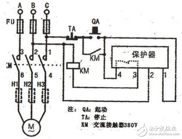 电动机综合保护器接线图