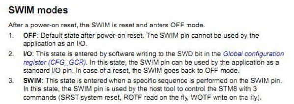 stm8单片机的SWIM模式引脚复用