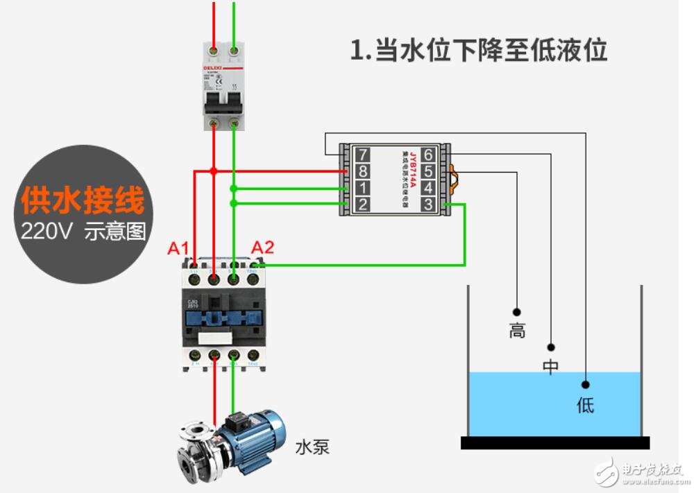 液位继电器的接线方法及工作原理