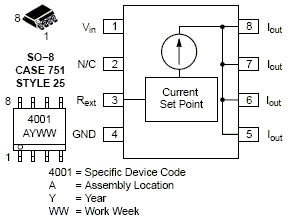 NUD4001 LED驅動器 高電流