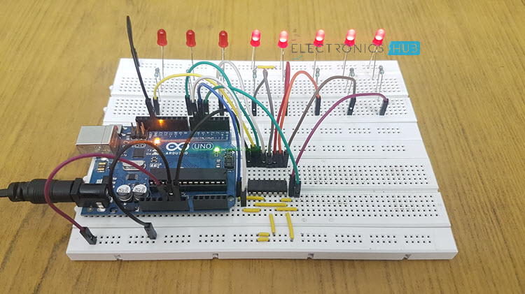 怎样在arduino中使用74hc595移位寄存器