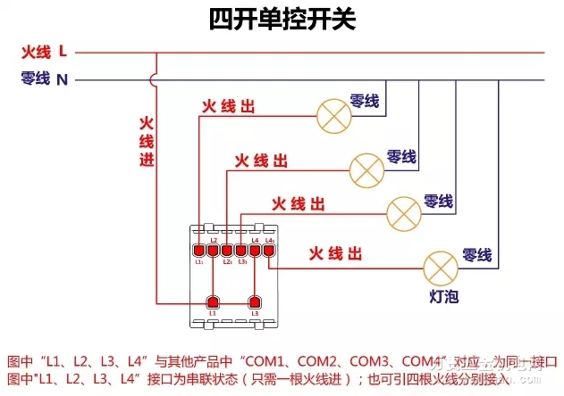 17種開關類型接線方法圖解