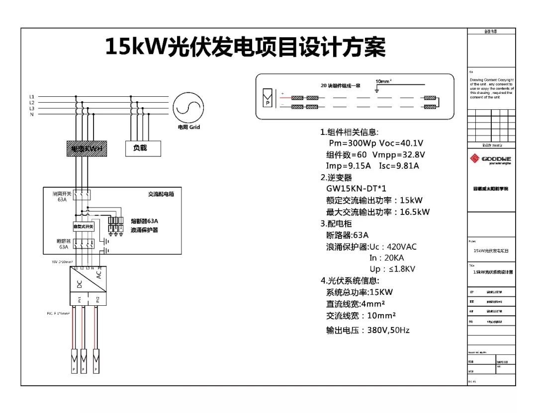 分享15kW戶用光伏系統(tǒng)典型設(shè)計(jì)全過程的介紹