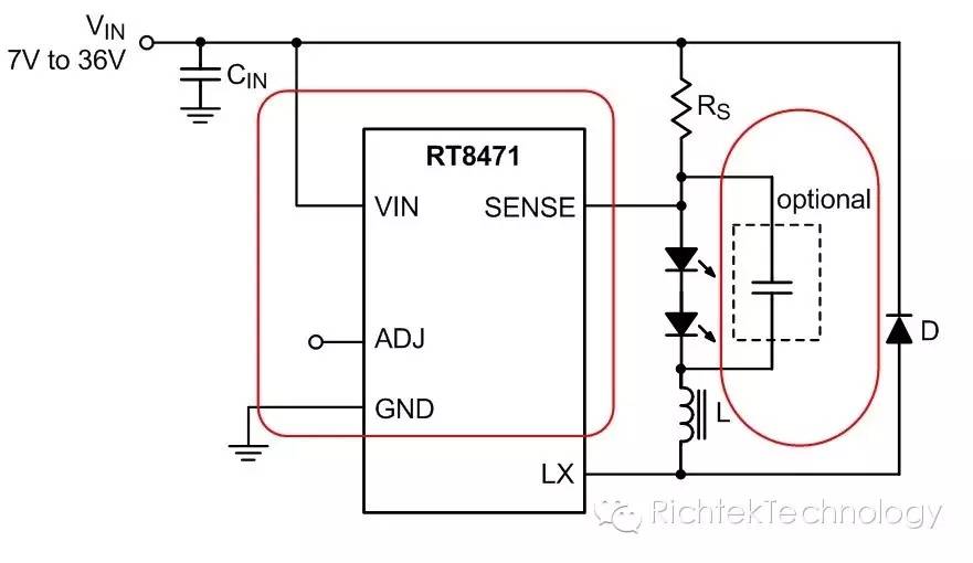 關于滯回式控制架構的器件設計LED驅動器的注意事項介紹和說明