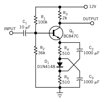 二極管補償放大器失真電路