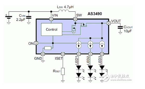 最高效率及最小PCB尺寸的手机LCD背光灯LED驱动器