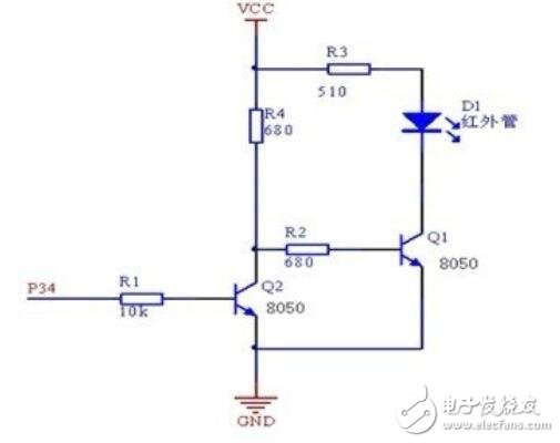 hs0038红外接收电路