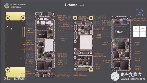 iPhone11内部拆解示意图公布 采用双层主板拆解维修难度较高