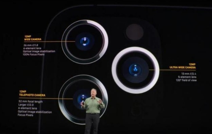iPhone 11 Pro的背面的三个摄像头