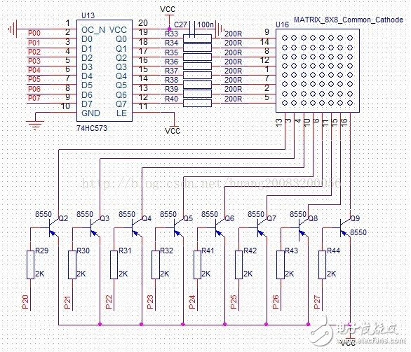 51单片机实现LED点阵屏动态扫描显示的设计