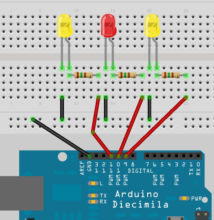 怎样用3个LED和Arduino制作一个真实的火焰效果