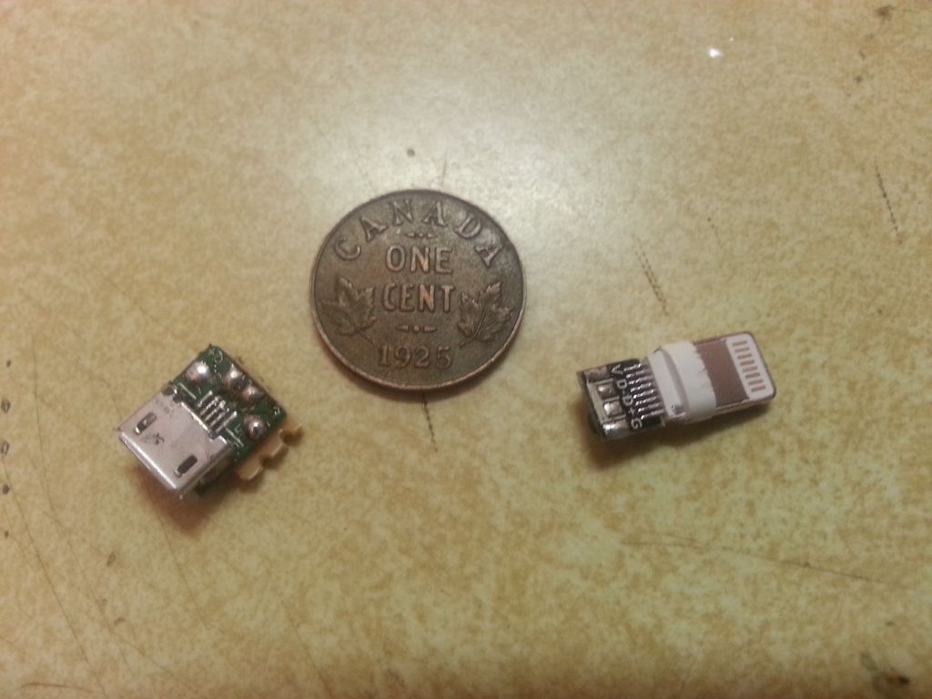 MicroUSB转闪电电缆适配器DIY图解