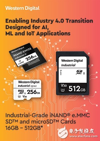 西部数据发布旗下第一款嵌入式eMMCSSD 号称可驱动向工业4.0的转换