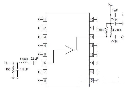 RF2320线性RF放大器引脚功能及典型应用电路