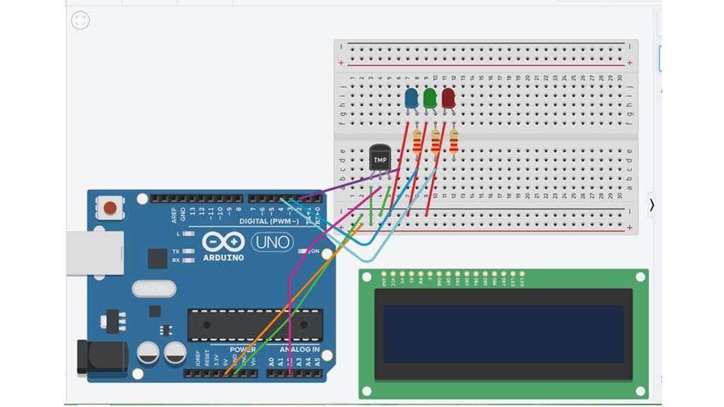 带LCD的Arduino LED温度指示器的制作