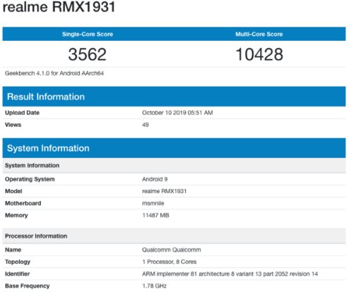 realme X2 Pro跑分曝光单核心分为35...