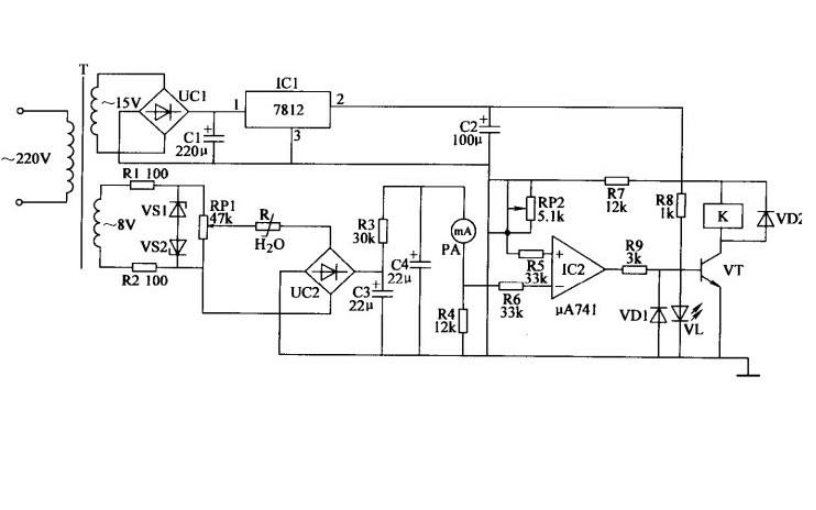 家用型加湿器的电路原理图免费下载