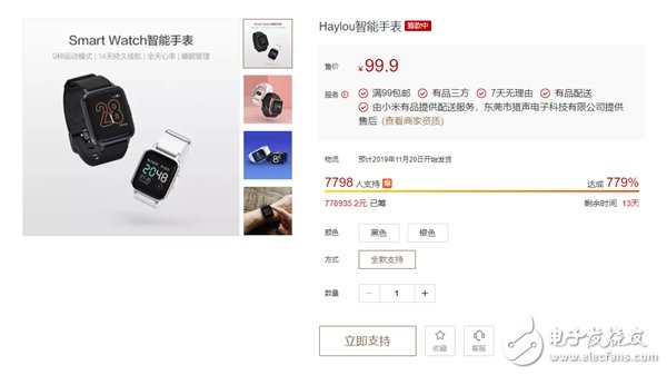 Haylou Smart Watch智能手表在小米有品商城开启众筹 首发价99.9元