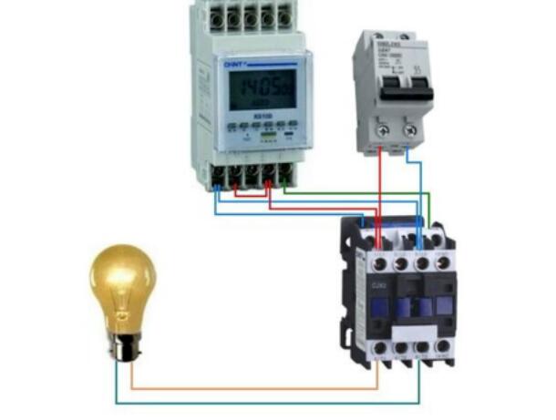 時控開關與交流接觸器接線圖