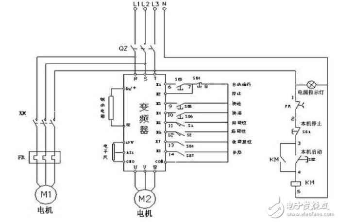 三线变频电机接线是通过变频器接到电机上的,跟普通三相异步电机是差