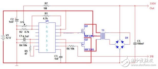 两款irf3205逆变器电路图 - 变流,电压变换,逆变电路 - 电子发烧友网
