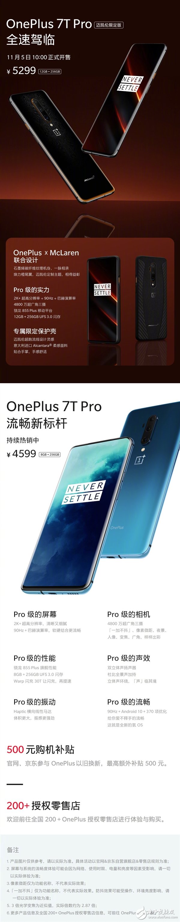 一加7tpro迈凯伦限定版11月5日正式发售 售价5299元