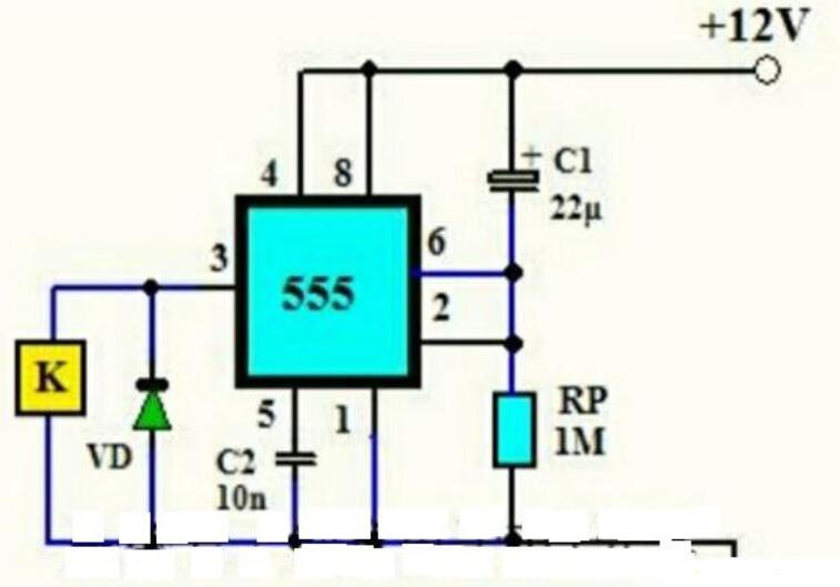 NE555構成的自動延時電路