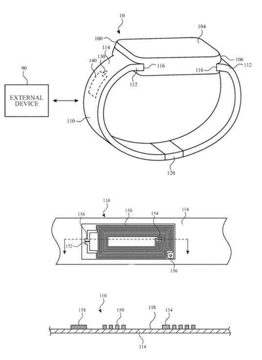 苹果Apple Watch新专利曝光将无线天线集...