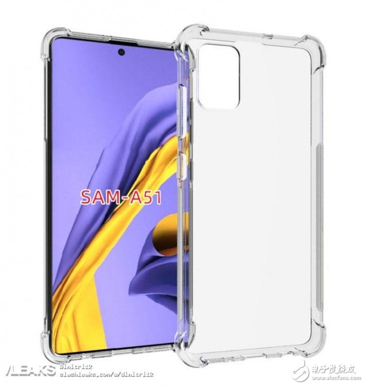 三星Galaxy A51渲染图,采用屏下指纹技术与后置四摄像头设计