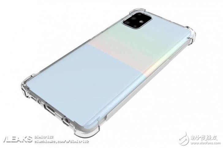 三星Galaxy A51渲染图,采用屏下指纹技术与后置四摄像头设计