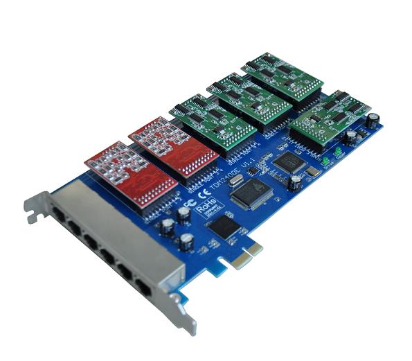 源创通信SinoV-2400E 24线 PCI-E Asterisk卡介绍