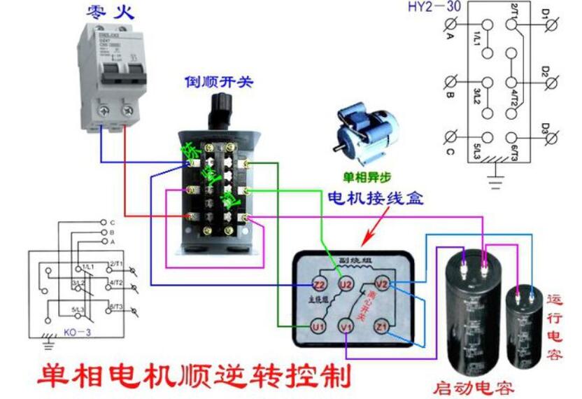 倒顺开关220v/380v接线图