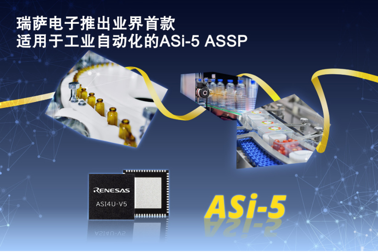 瑞萨电子推出业界首款适用于工业自动化的ASi-5...