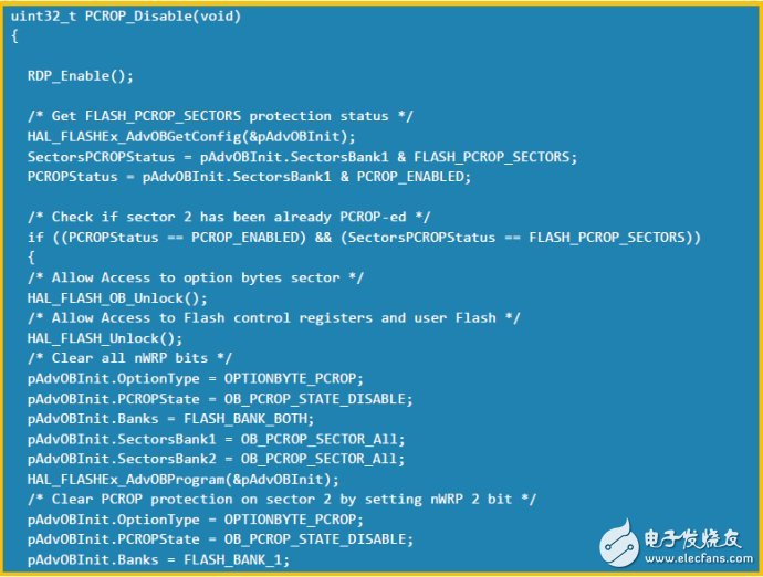 如何使用代码清除STM32单片机上的PCROP