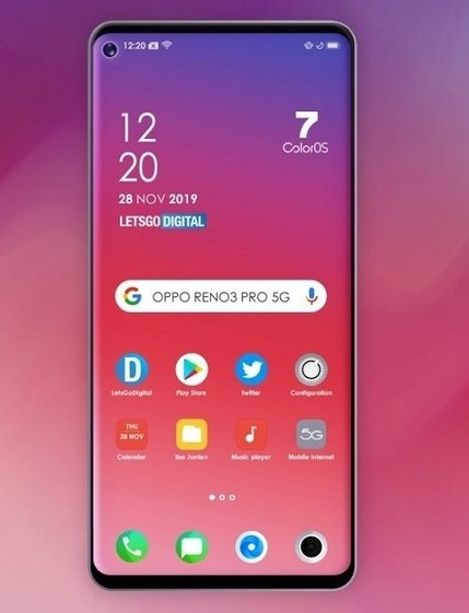 OPPO Reno 3 PRO 5G手机曝光该机...