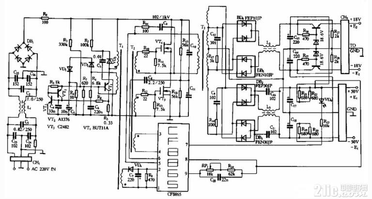 CF8865专用模块的开关电源电路