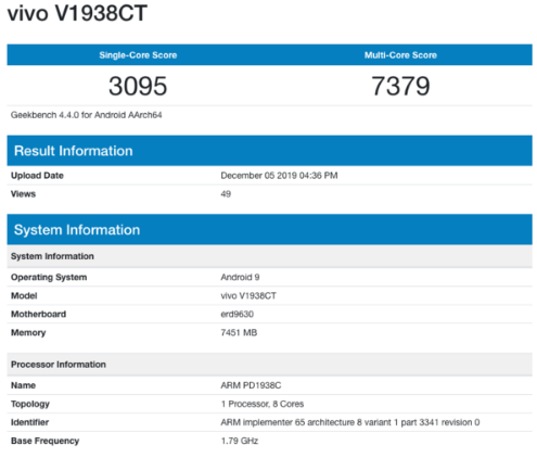 vivo X30 5G版跑分曝光单核心为3095...