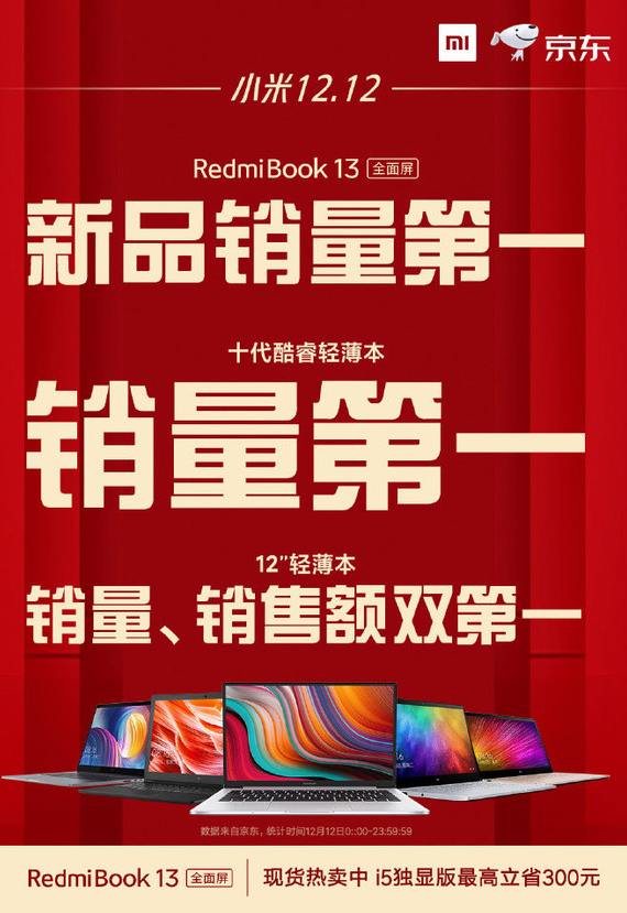 RedmiBook13全面屏笔记本电脑获得了京东...
