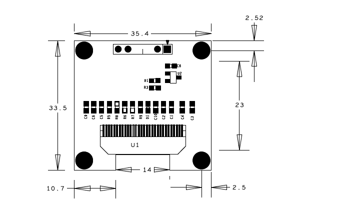 1.3寸oled模块的6pin spi接口结构图免费下载