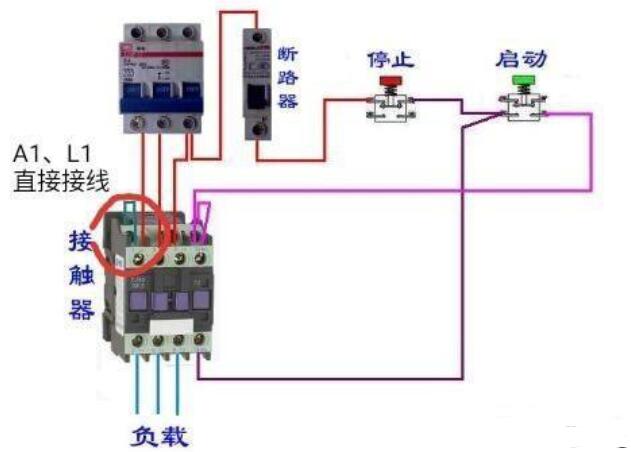 接觸器L1和A1連接作用